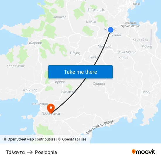 Τάλαντα to Posidonia map