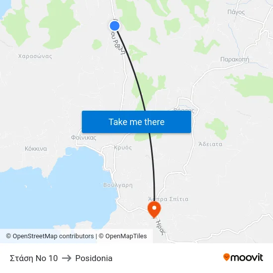 Στάση Νο 10 to Posidonia map