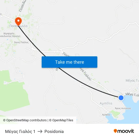 Μέγας Γιαλός 1 to Posidonia map