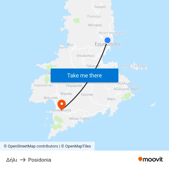 Δήλι to Posidonia map
