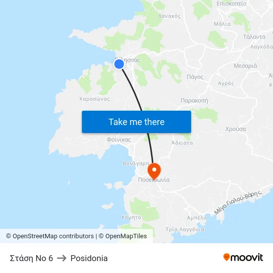 Στάση Νο 6 to Posidonia map