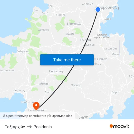 Ταξιαρχών to Posidonia map