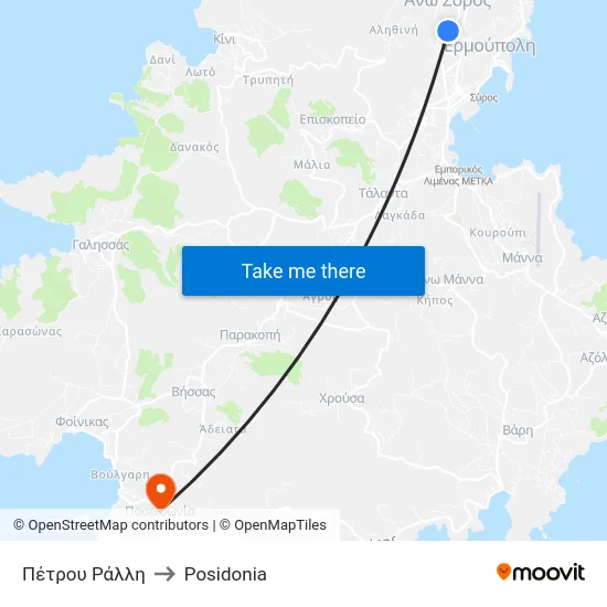 Πέτρου Ράλλη to Posidonia map