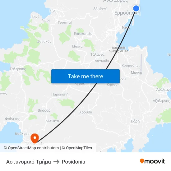 Αστυνομικό Τμήμα to Posidonia map