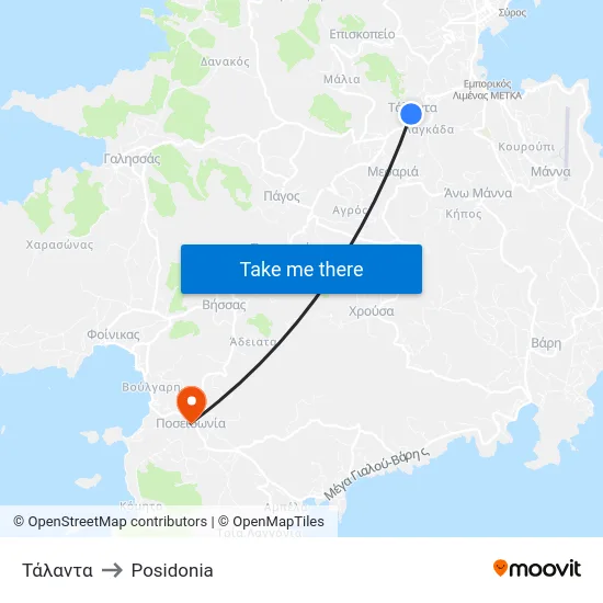 Τάλαντα to Posidonia map