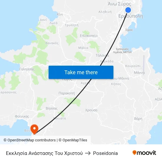 Εκκλησία Ανάστασης Του Χριστού to Poseidonia map