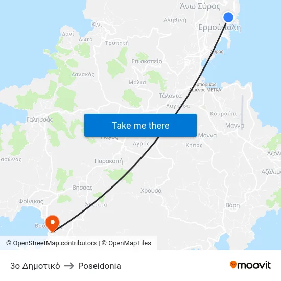 3ο Δημοτικό to Poseidonia map
