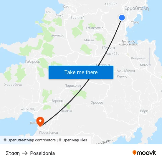Station to Poseidonia map