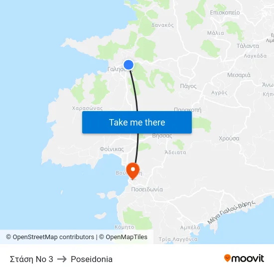 Στάση Νο 3 to Poseidonia map