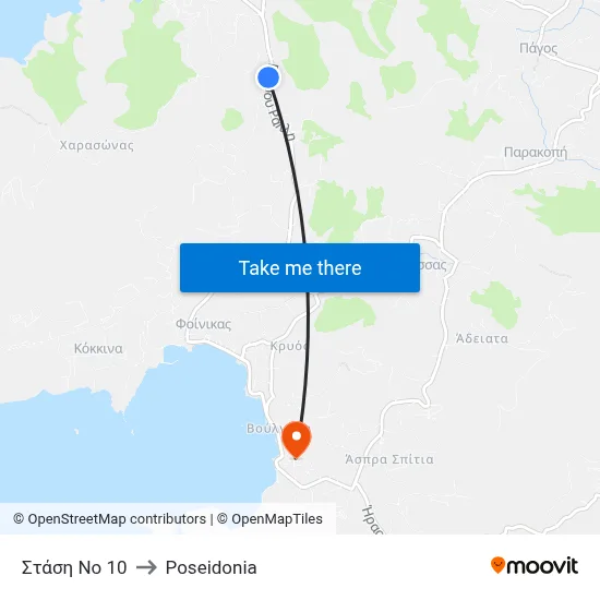 Στάση Νο 10 to Poseidonia map