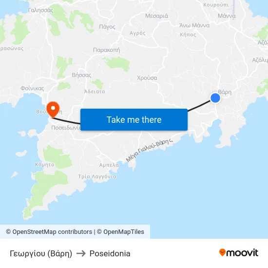 Γεωργίου (Βάρη) to Poseidonia map