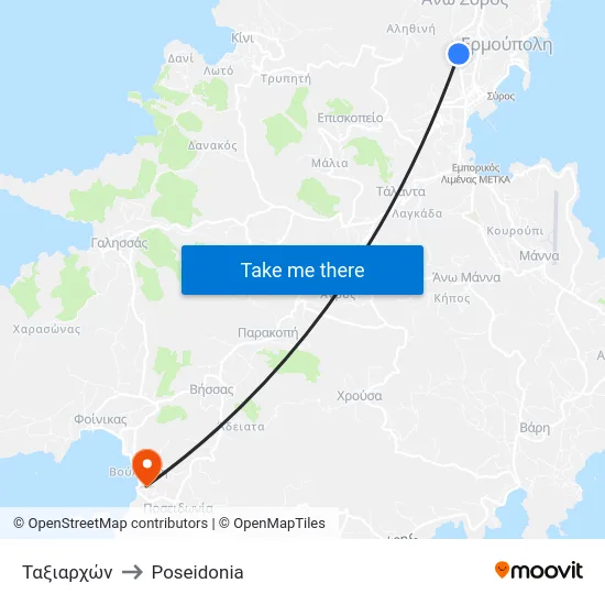 Ταξιαρχών to Poseidonia map