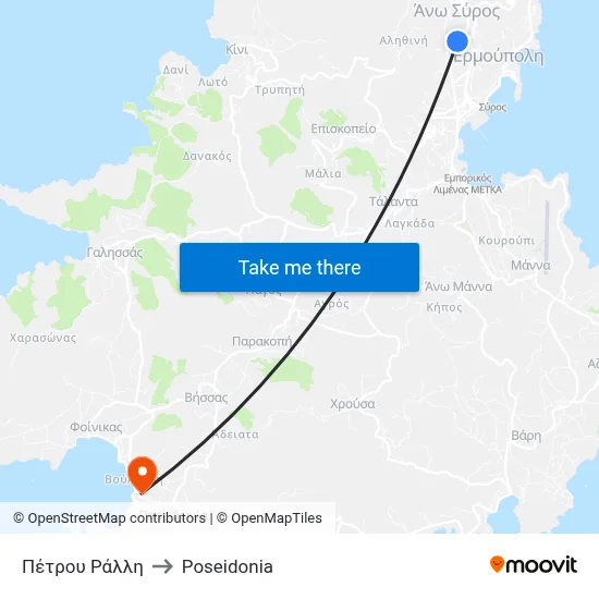 Πέτρου Ράλλη to Poseidonia map