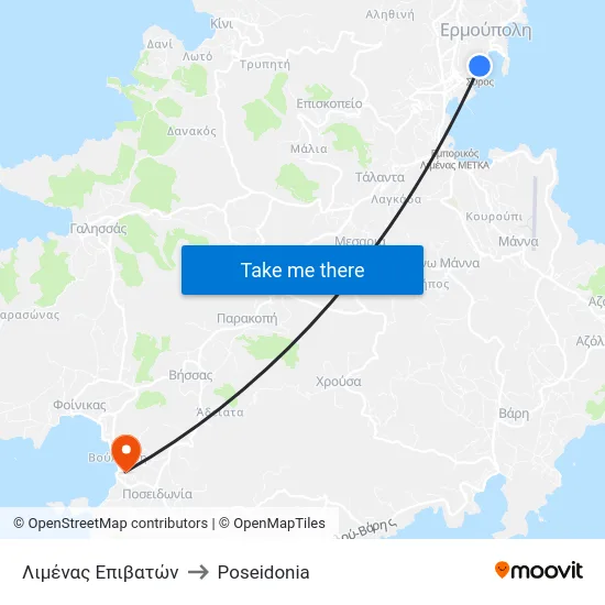 Λιμένας Επιβατών to Poseidonia map