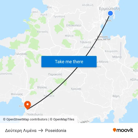 Δεύτερη Λιμένα to Poseidonia map