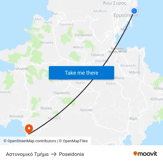 Αστυνομικό Τμήμα to Poseidonia map