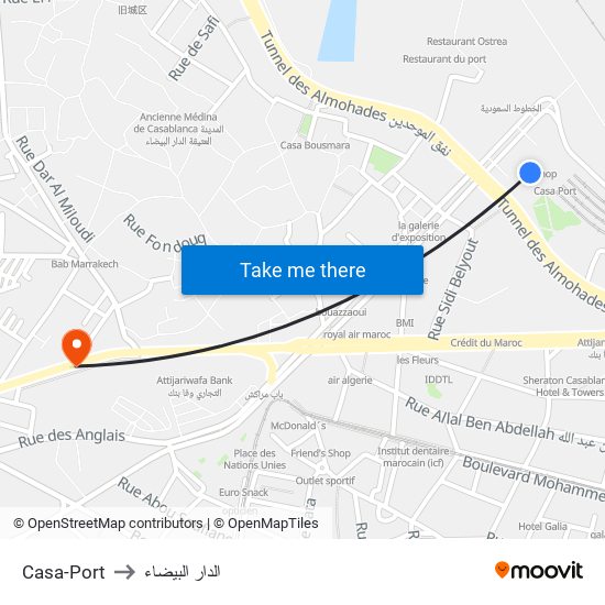 Casa-Port to الدار البيضاء map