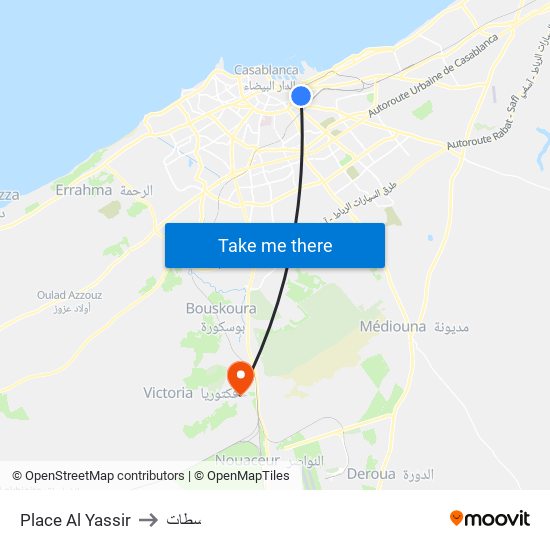 Place Al Yassir to سطات map