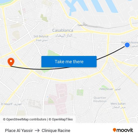 Place Al Yassir to Clinique Racine map