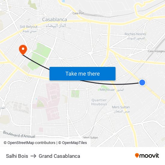 Salhi Bois to Grand Casablanca map