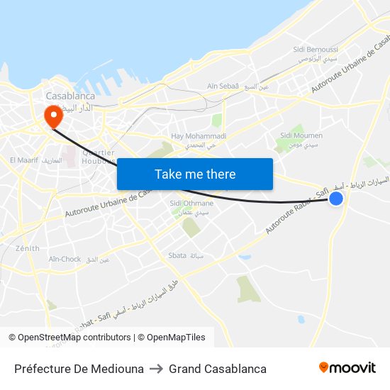 Préfecture De Mediouna to Grand Casablanca map