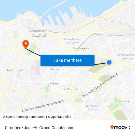 Cimetière Juif to Grand Casablanca map