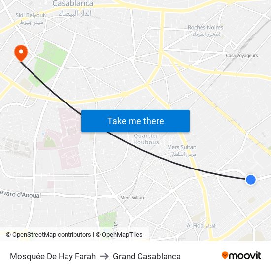 Mosquée De Hay Farah to Grand Casablanca map