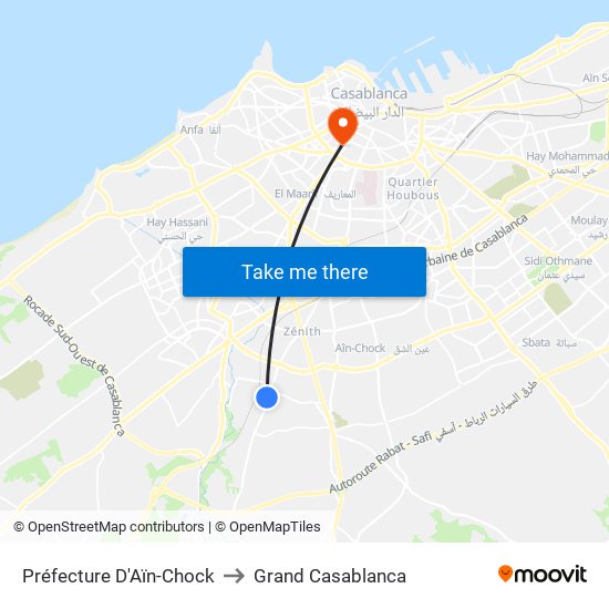 Préfecture D'Aïn-Chock to Grand Casablanca map