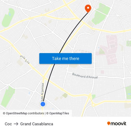 Coc to Grand Casablanca map