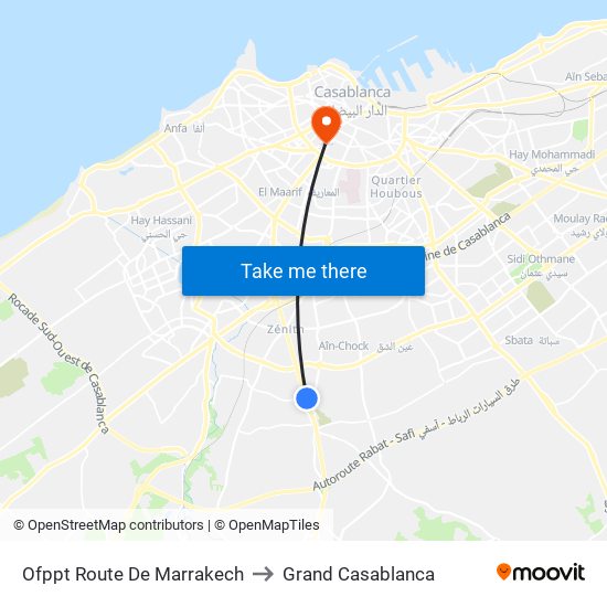 Ofppt Route De Marrakech to Grand Casablanca map
