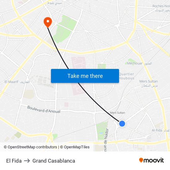 El Fida to Grand Casablanca map