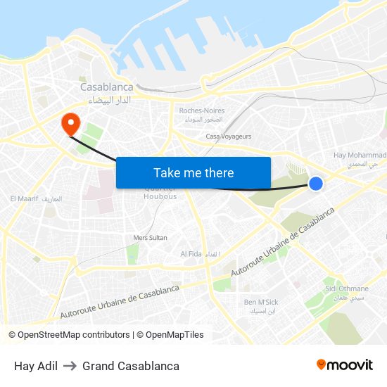 Hay Adil to Grand Casablanca map