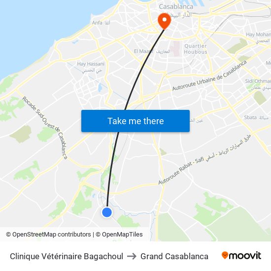 Clinique Vétérinaire Bagachoul to Grand Casablanca map