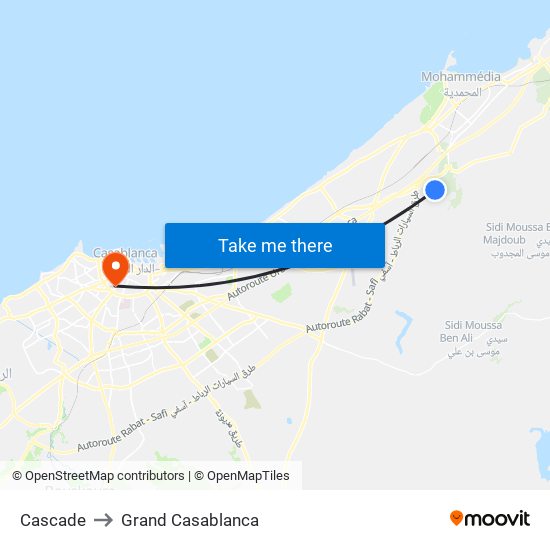 Cascade to Grand Casablanca map