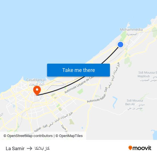 La Samir to كازابلانكا map