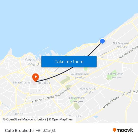 Café Brochette to كازابلانكا map