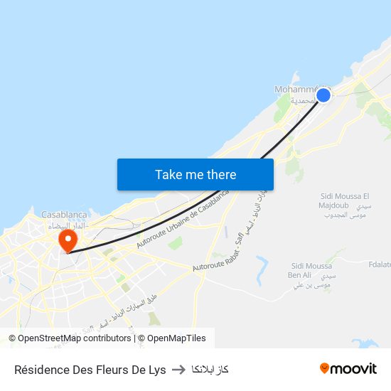 Résidence Des Fleurs De Lys to كازابلانكا map