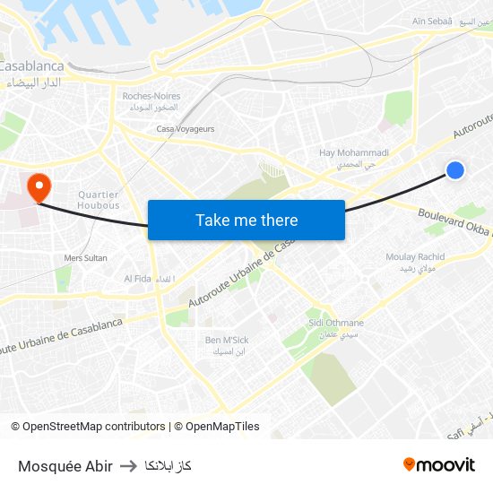 Mosquée Abir to كازابلانكا map
