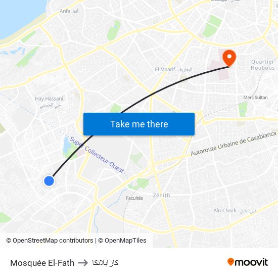 Mosquée El-Fath to كازابلانكا map