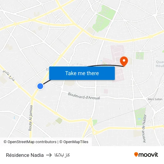 Résidence Nadia to كازابلانكا map