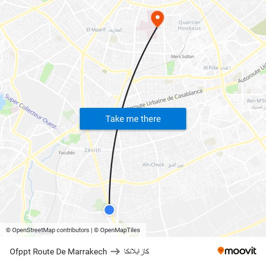 Ofppt Route De Marrakech to كازابلانكا map