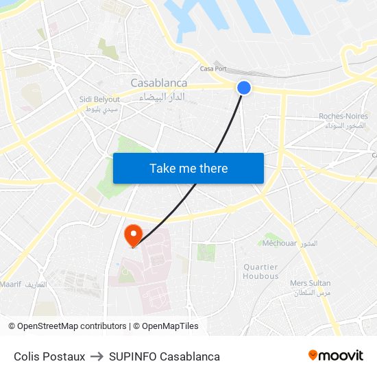 Colis Postaux to SUPINFO Casablanca map