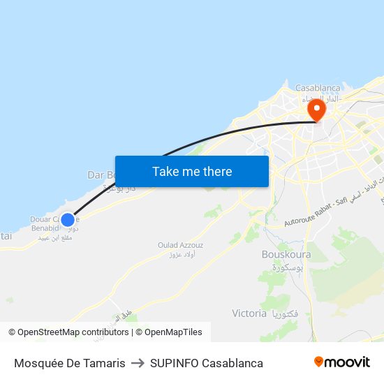 Mosquée De Tamaris to SUPINFO Casablanca map