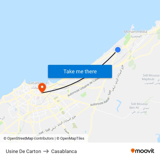 Usine De Carton to Casablanca map