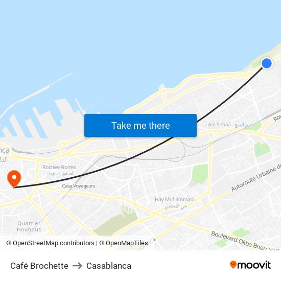 Café Brochette to Casablanca map
