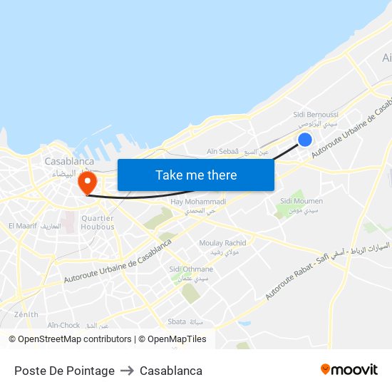 Poste De Pointage to Casablanca map