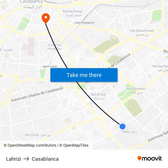 Lahrizi to Casablanca map