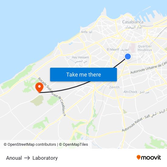 Anoual to Laboratory map