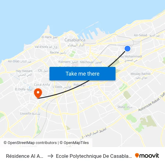Résidence Al Assil to Ecole Polytechnique De Casablanca map