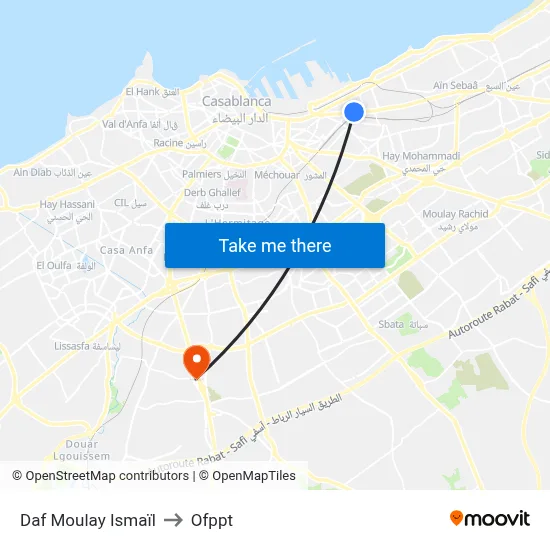 Daf Moulay Ismaïl to Ofppt map
